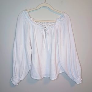 Zara gauzey cotton Poet blouse